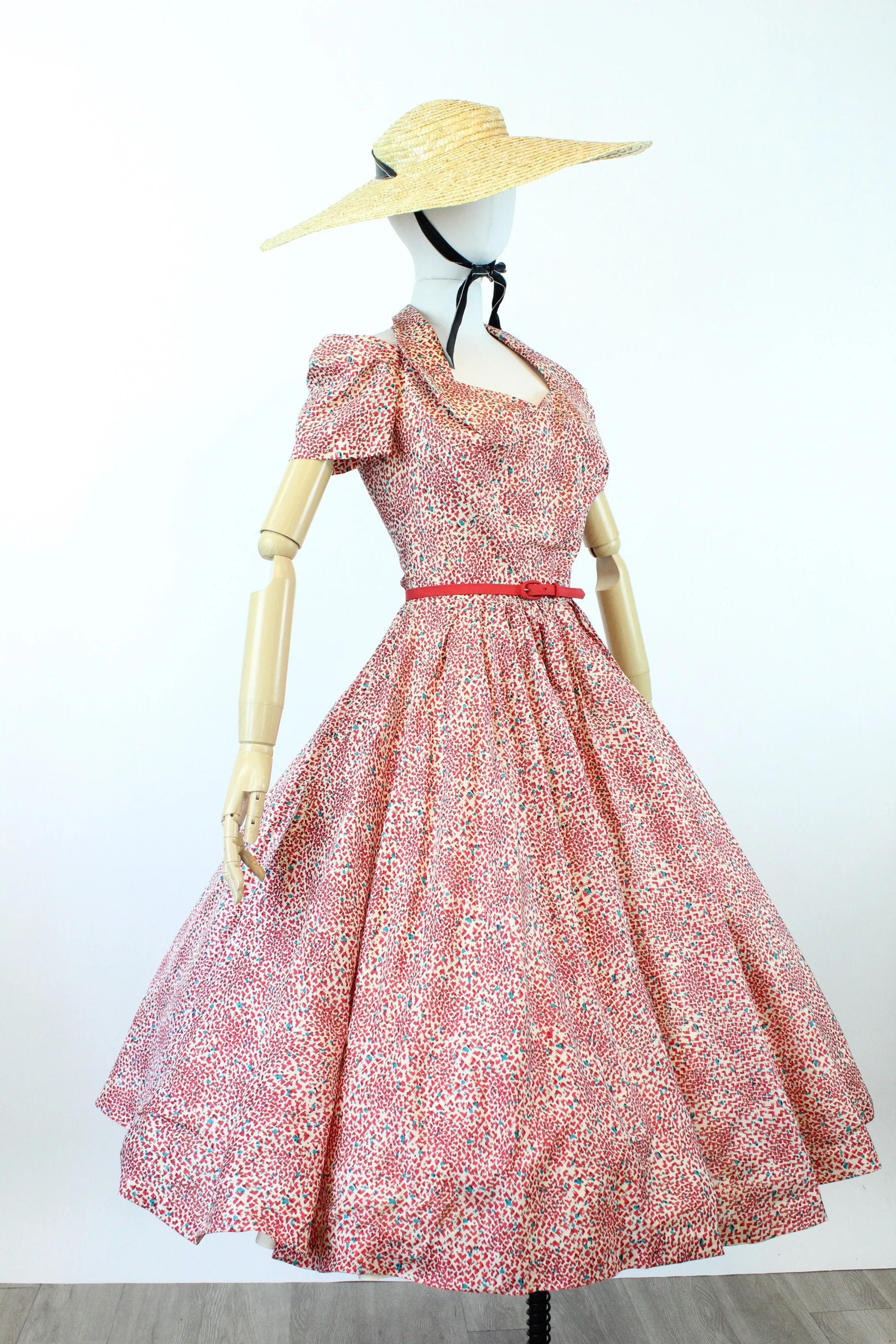 1950s DAVID ROTH original halter CUTOUT silk dress xs | new spring