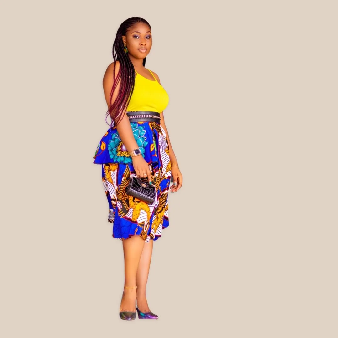 African Print Sauda Midi Skirt