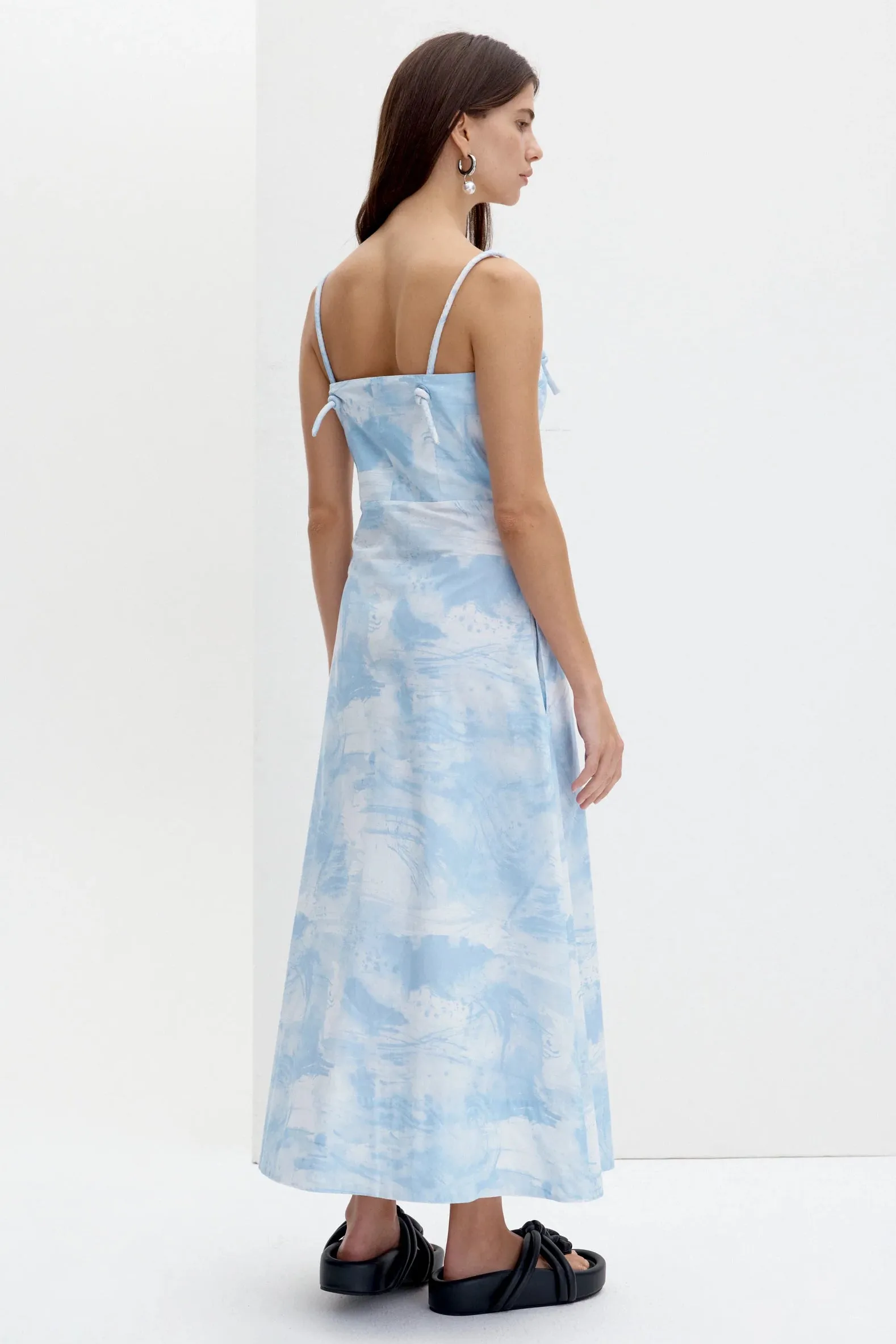 Alice Dress in Cirrus Print Icy Blue