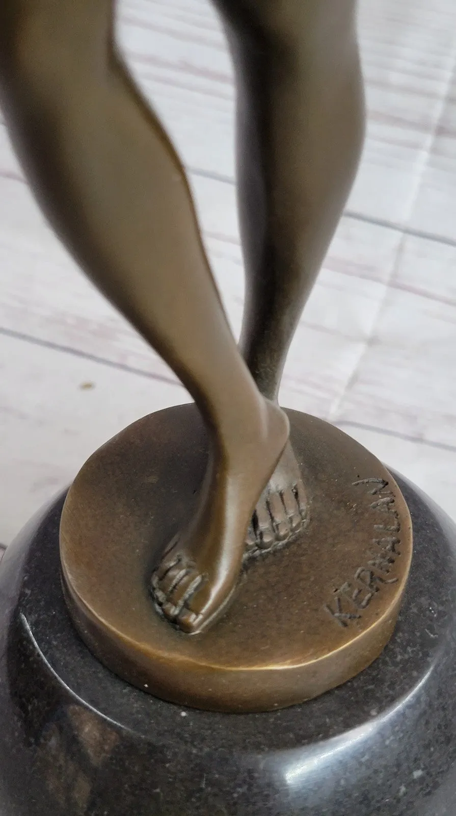 Art Nouveau/Deco Gorgeous 1940 Dancer Bronze Sculpture Marble Base Statue