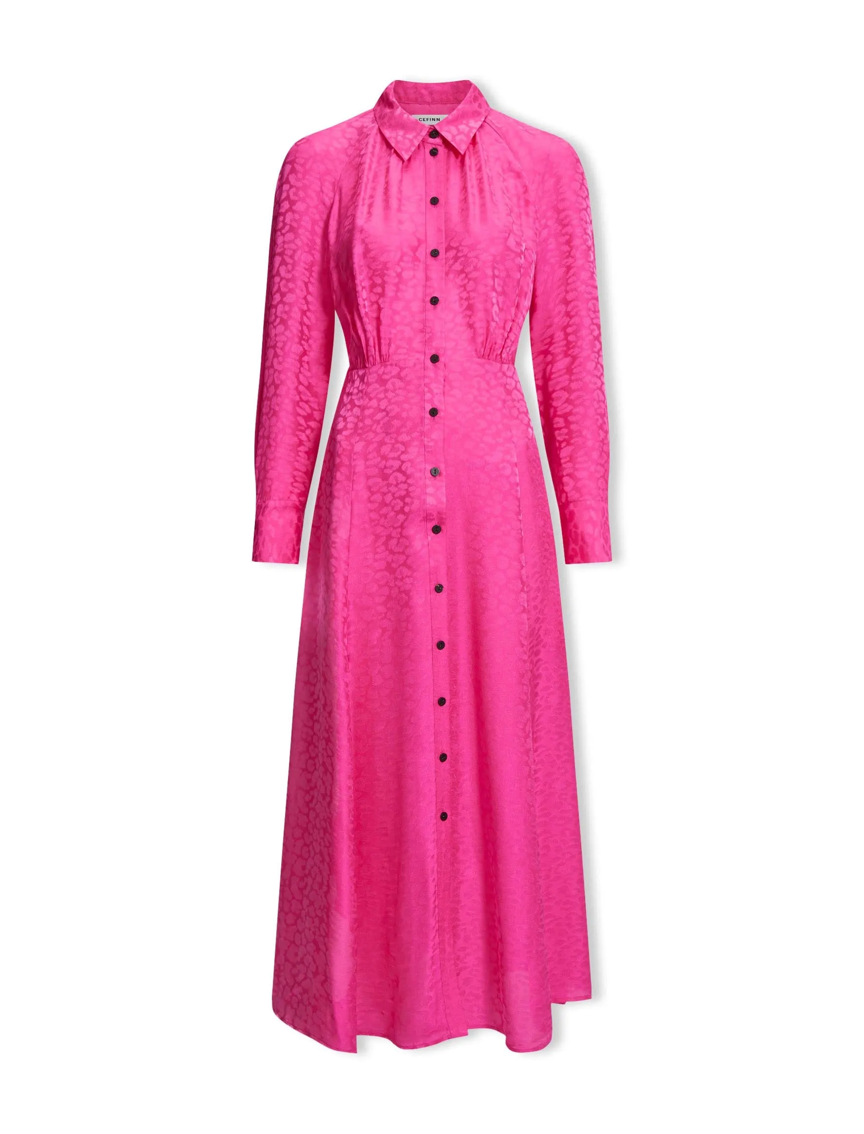 Astrid Silk Blend Maxi Dress - Hot Pink