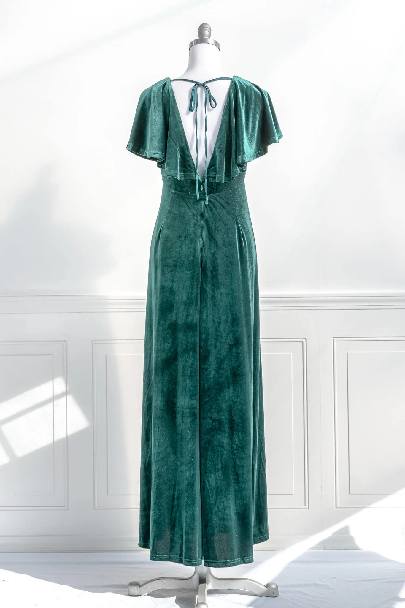 Aurora Velvet Maxi Dress - Emerald Green