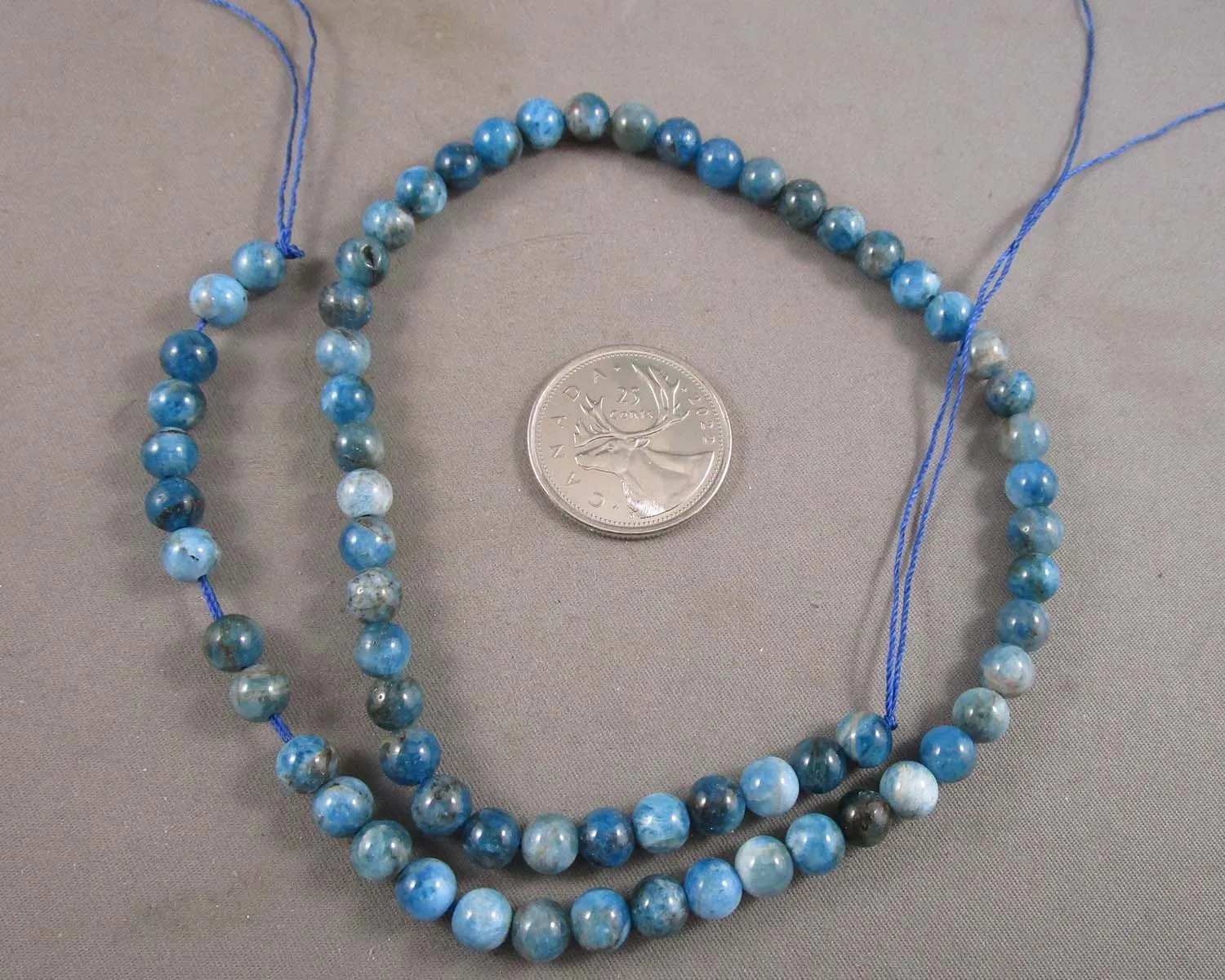 Blue Apatite Beads Round Various Sizes