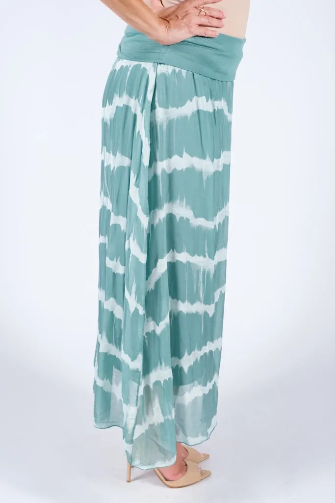 Brenda Tie Dye Silk Foldover Waist Skirt (SL204TD)