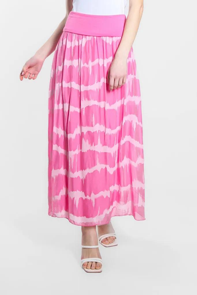 Brenda Tie Dye Silk Foldover Waist Skirt (SL204TD)