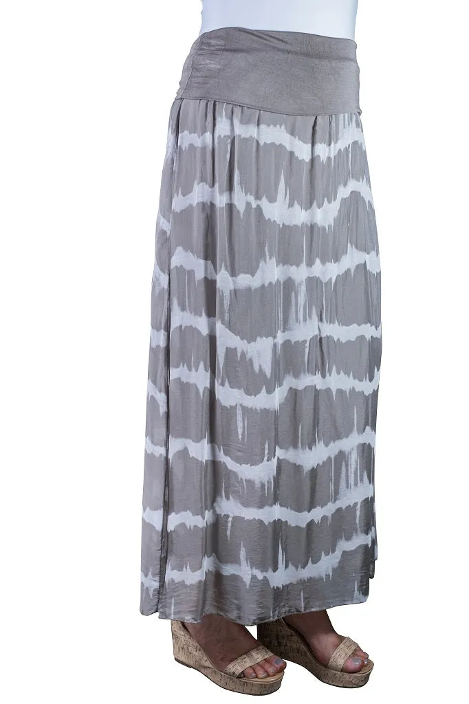 Brenda Tie Dye Silk Foldover Waist Skirt (SL204TD)