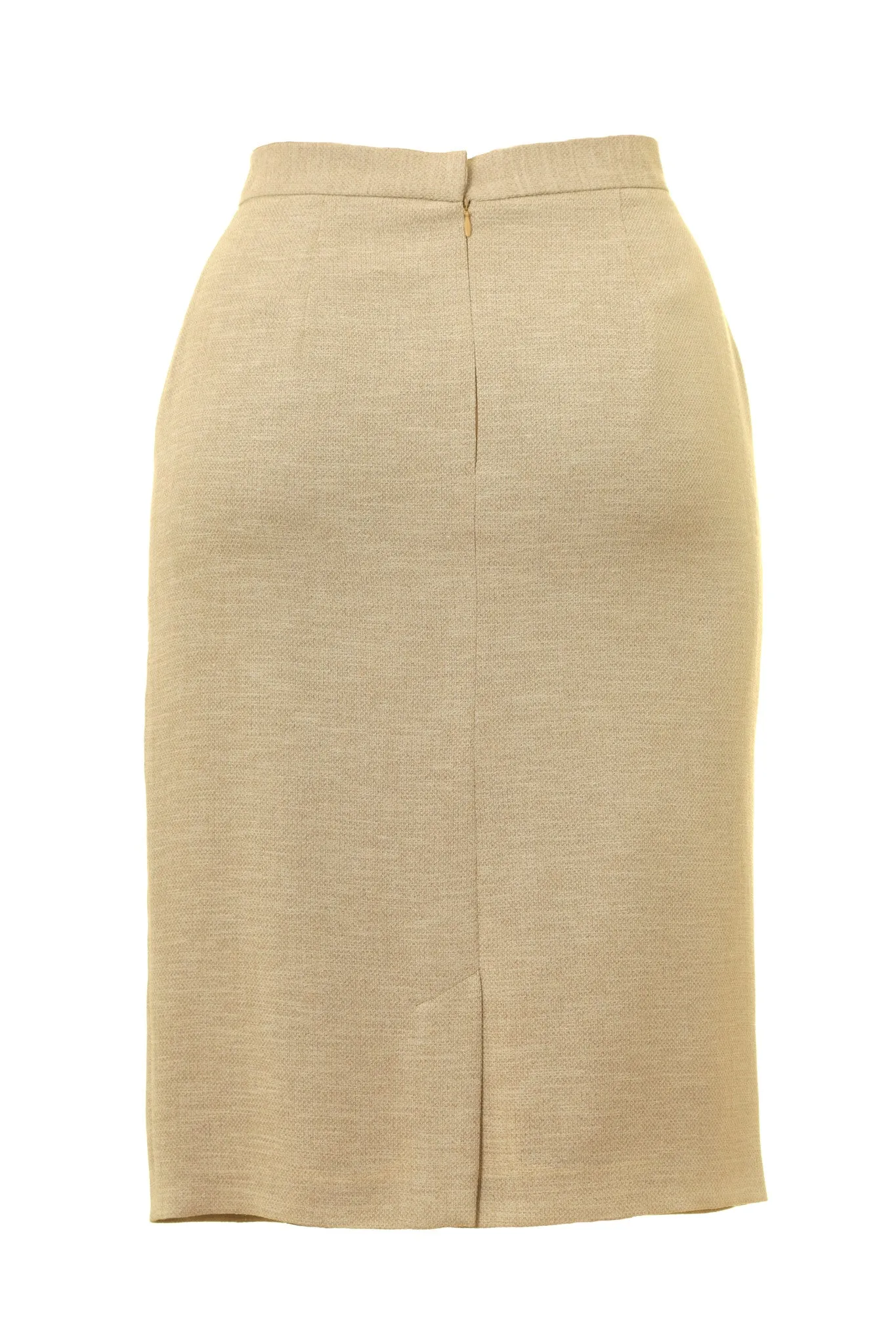 Busy Clothing Beige Pencil Skirt Linen Look