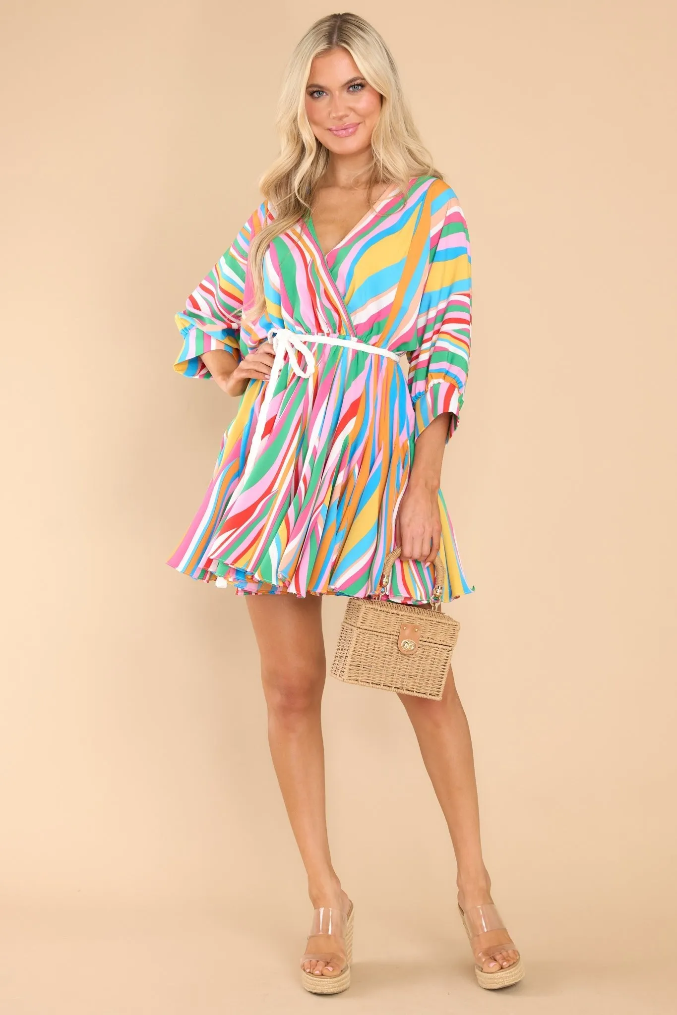 Carry Merry Tunes Pink Multi Stripe Dress