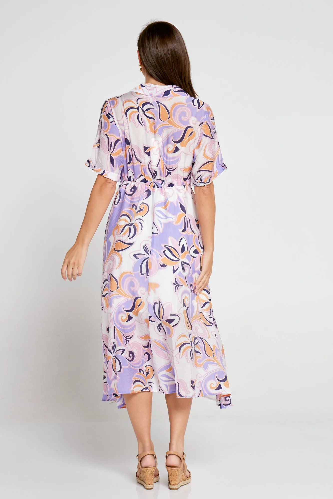 Cassara Cotton Dress - Sunset Symphony