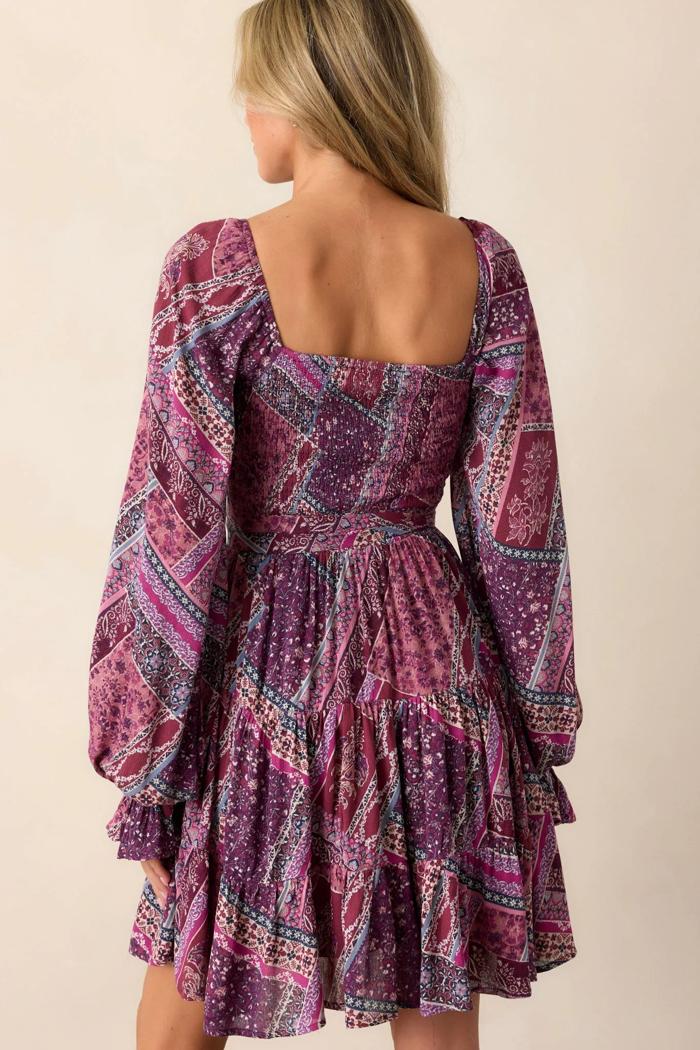 Cause A Commotion Purple Multi Print Dress