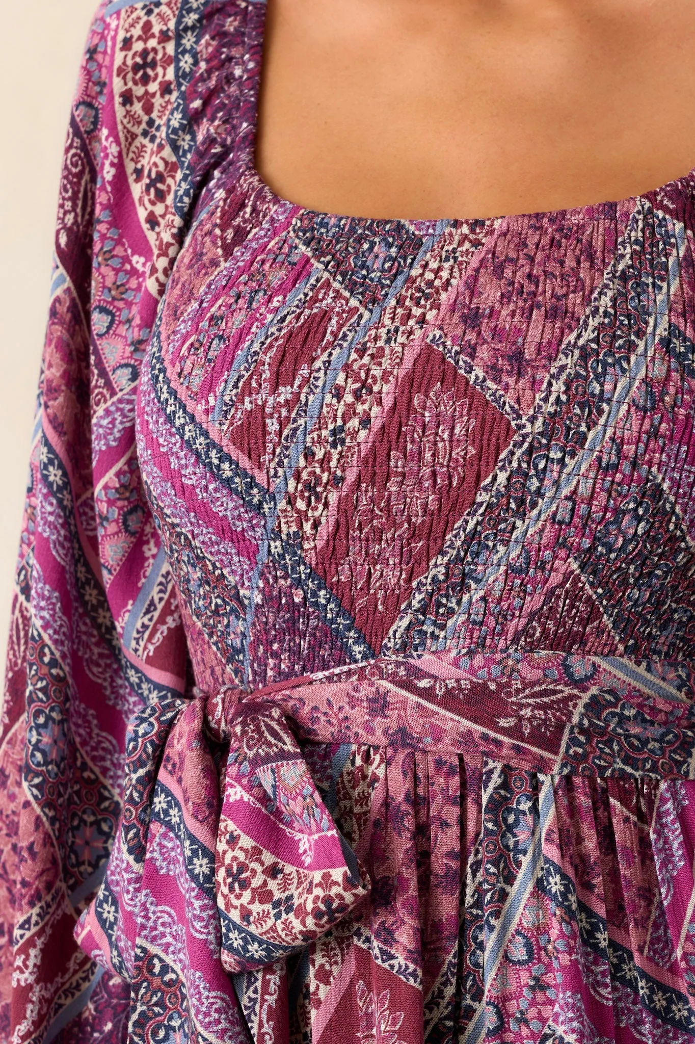 Cause A Commotion Purple Multi Print Dress