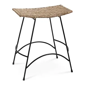 Coastal Style Woven Rattan Wing Counter Stool Without Back