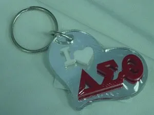 Delta Heart Shaped Mirror Keychain