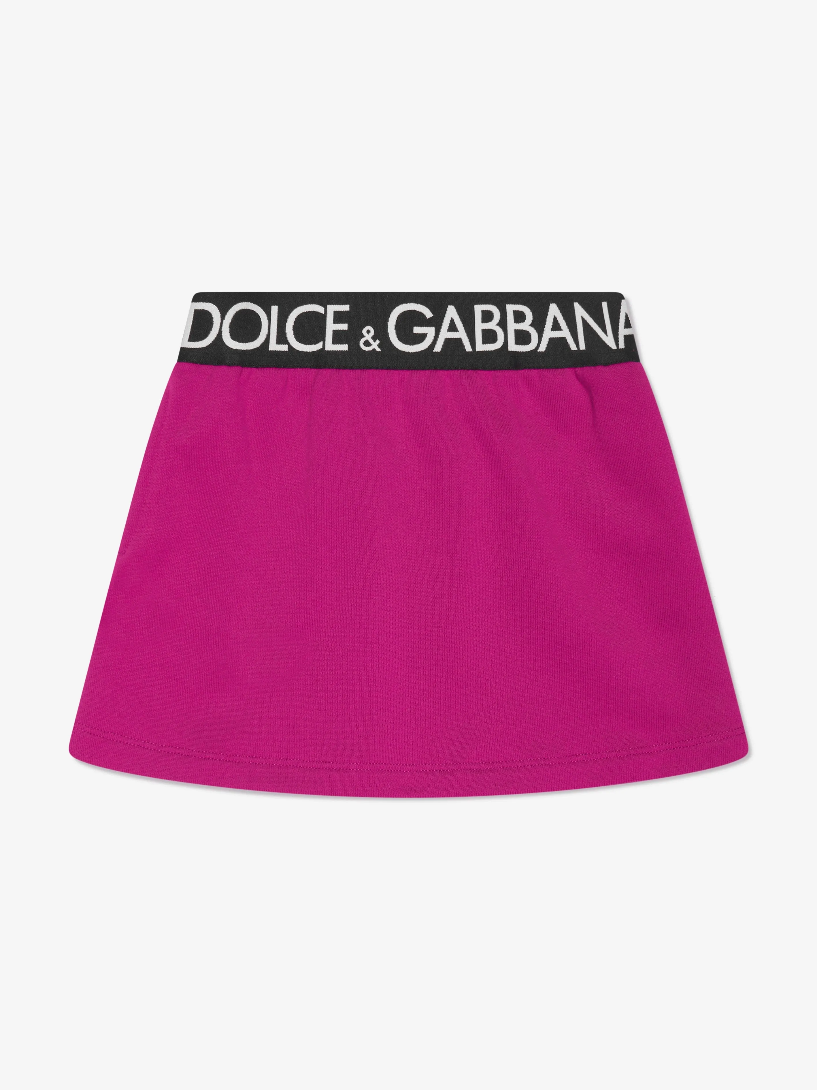 Dolce & Gabbana Girls Logo Band Skirt in Pink