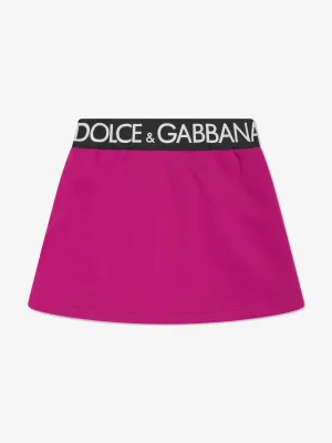 Dolce & Gabbana Girls Logo Band Skirt in Pink