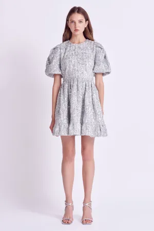 English Factory - Sequin Tweed Tiered Mini Dress