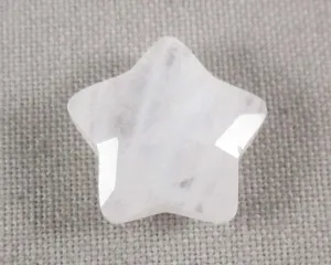 Faceted Quartz Star Bead (Drilled) 14mm 2pc (C313)