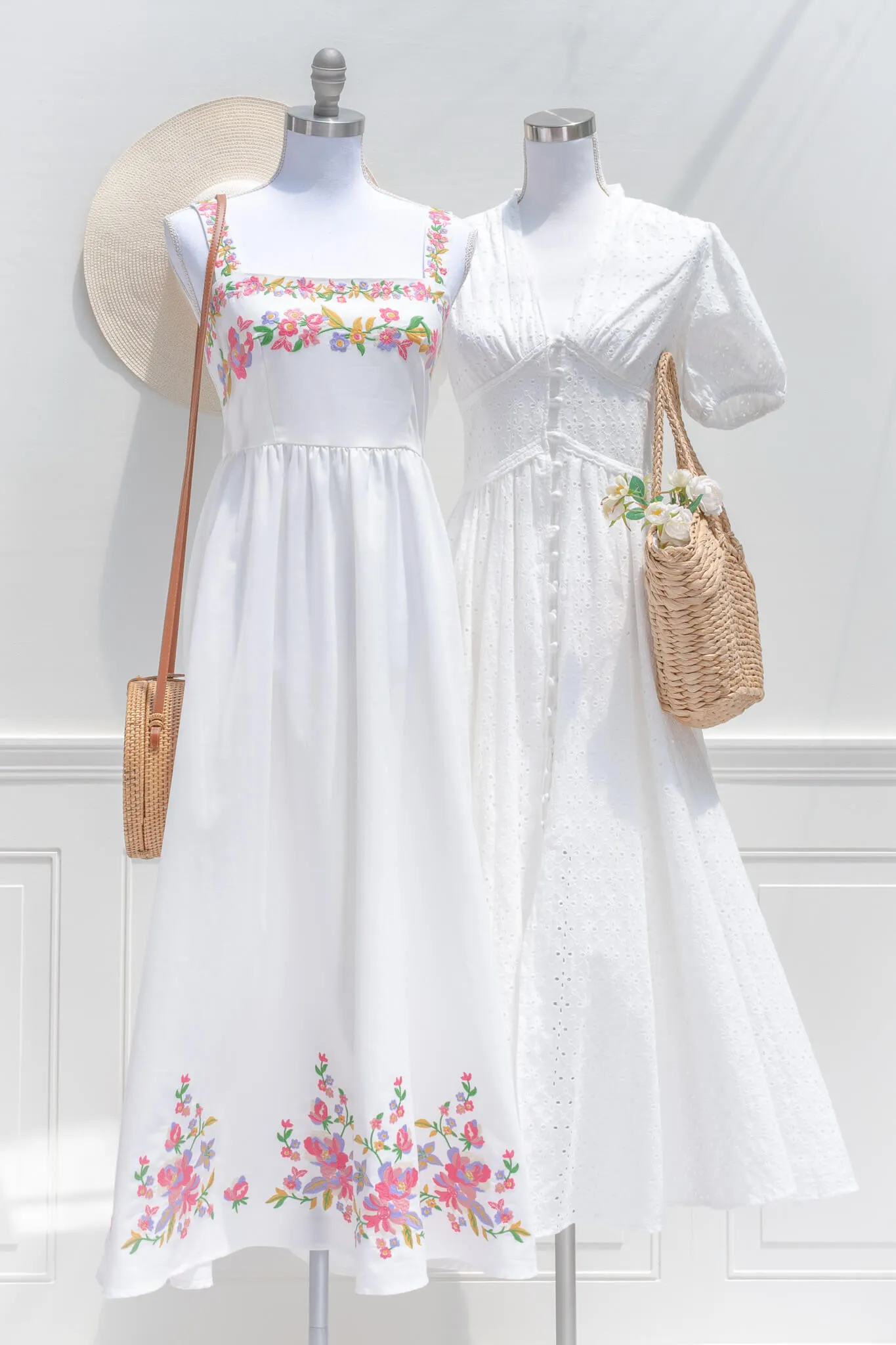 Florentina Embroidered Midi Dress