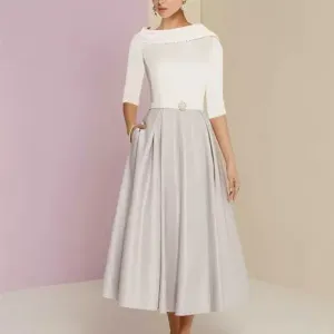 Formal Banquet Temperament Formal Daily Style Off-shoulder Half Sleeve Dress