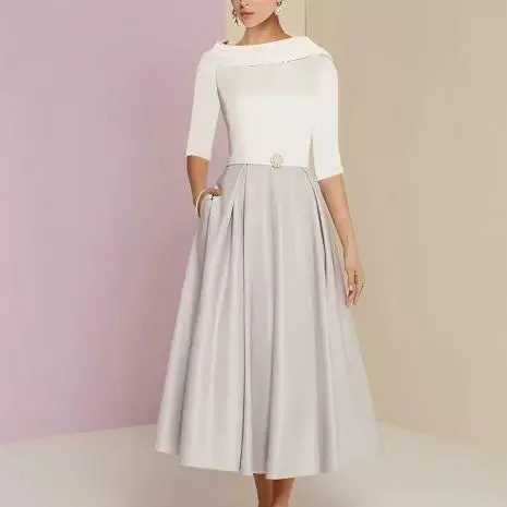 Formal Banquet Temperament Formal Daily Style Off-shoulder Half Sleeve Dress