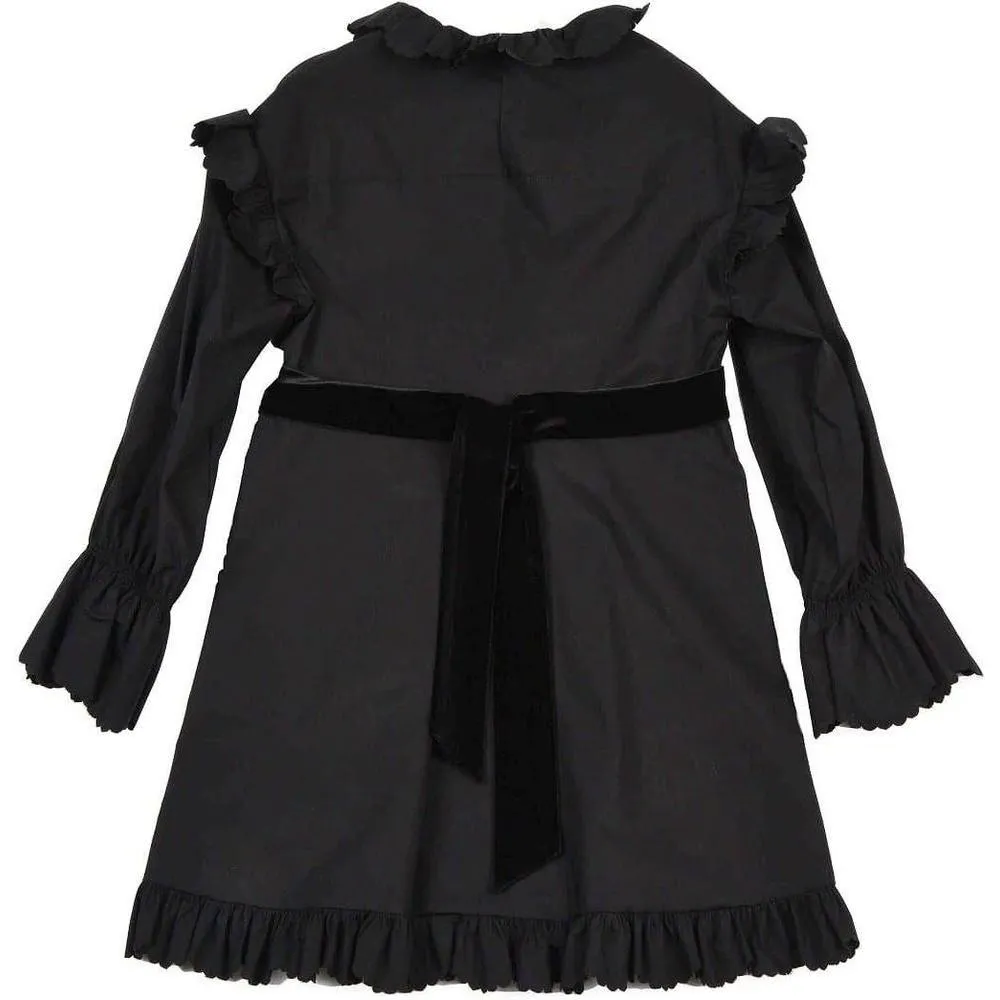 Girls Black Cotton Dress