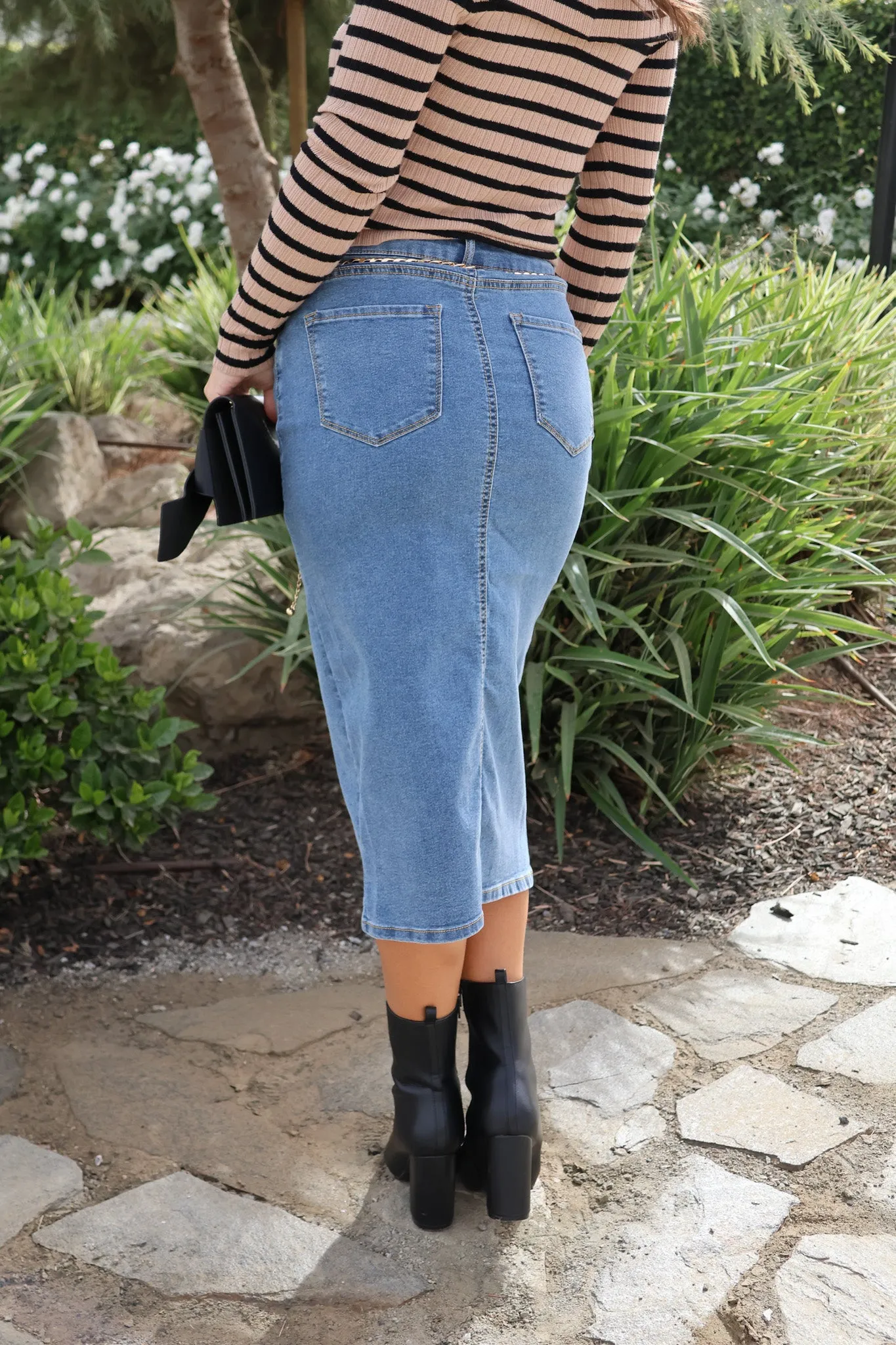 Heather Midi Denim Skirt