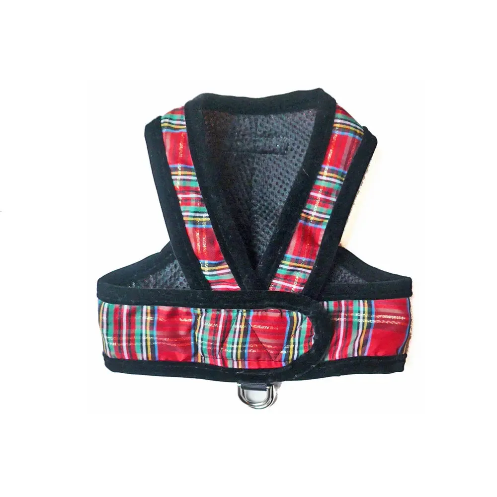 Holiday Tartan Plaid Step n Go - Step In Dog Harness No Buckle 6-25 LBS