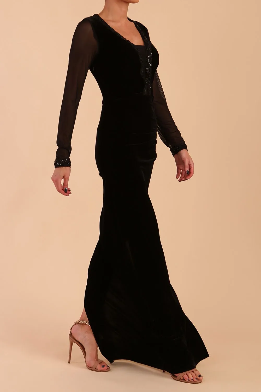 Isabella Velvet Maxi Dress