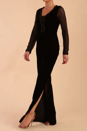 Isabella Velvet Maxi Dress