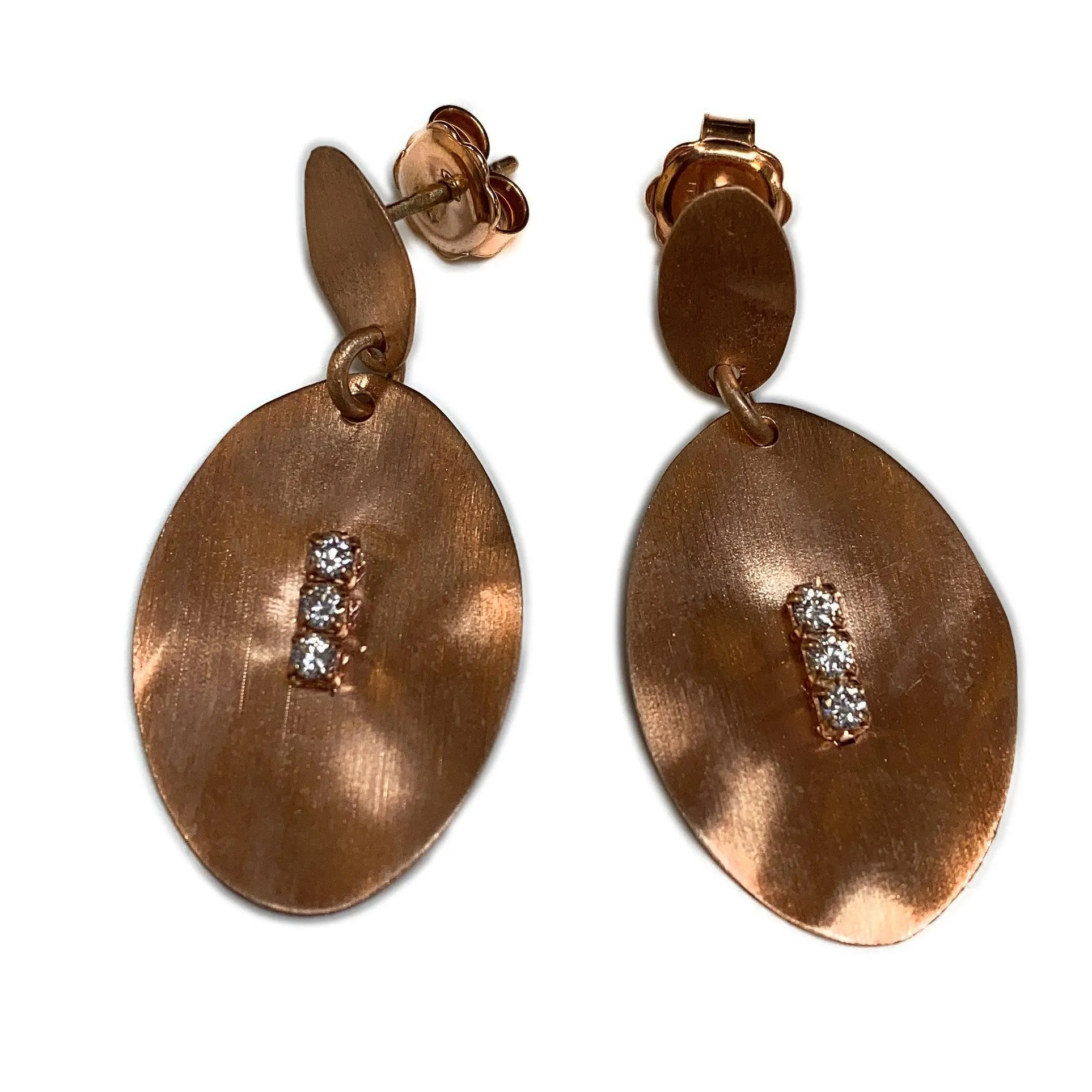 Italian Sterling Silver Drop Earrings Bronze Tone