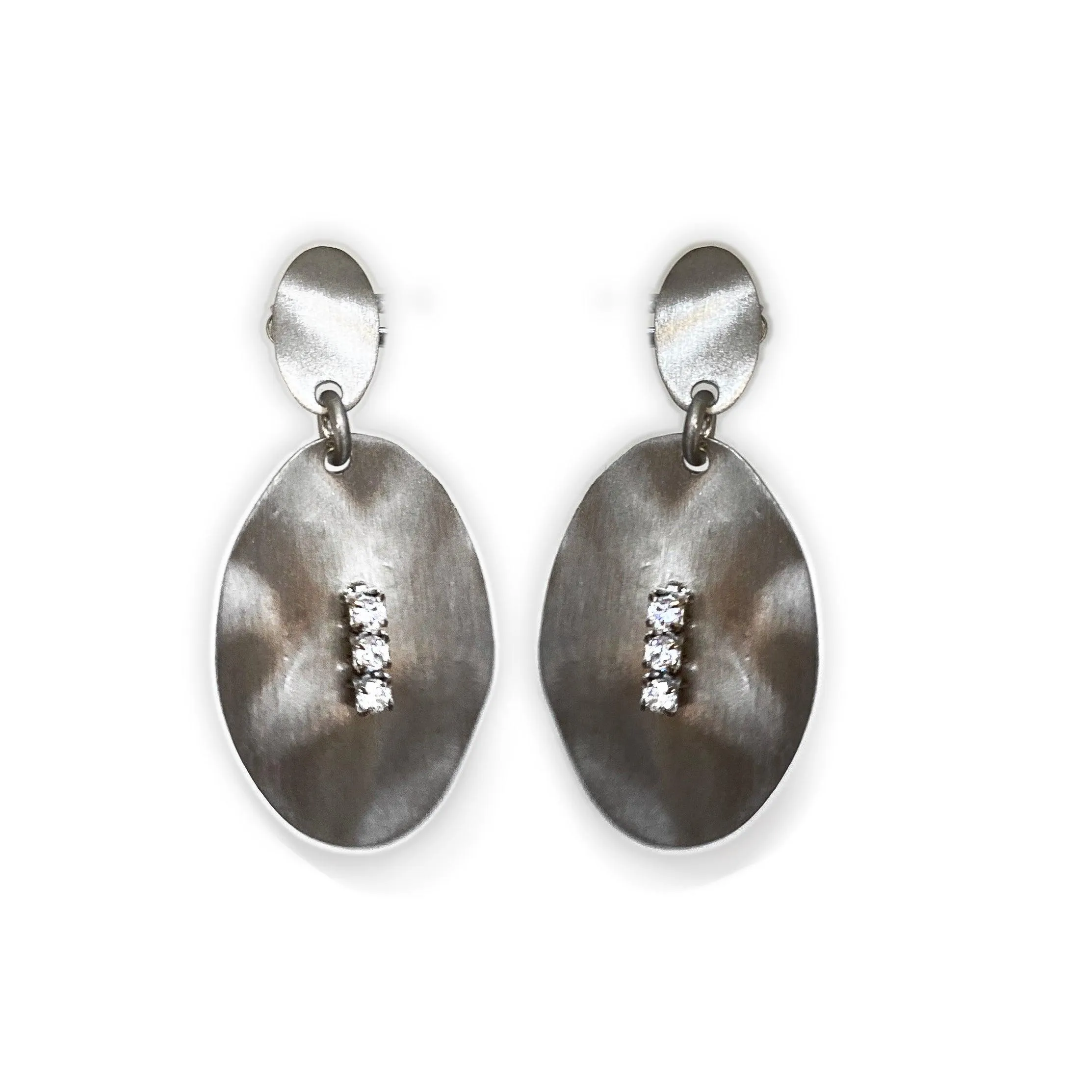 Italian Sterling Silver Drop Earrings Bronze Tone