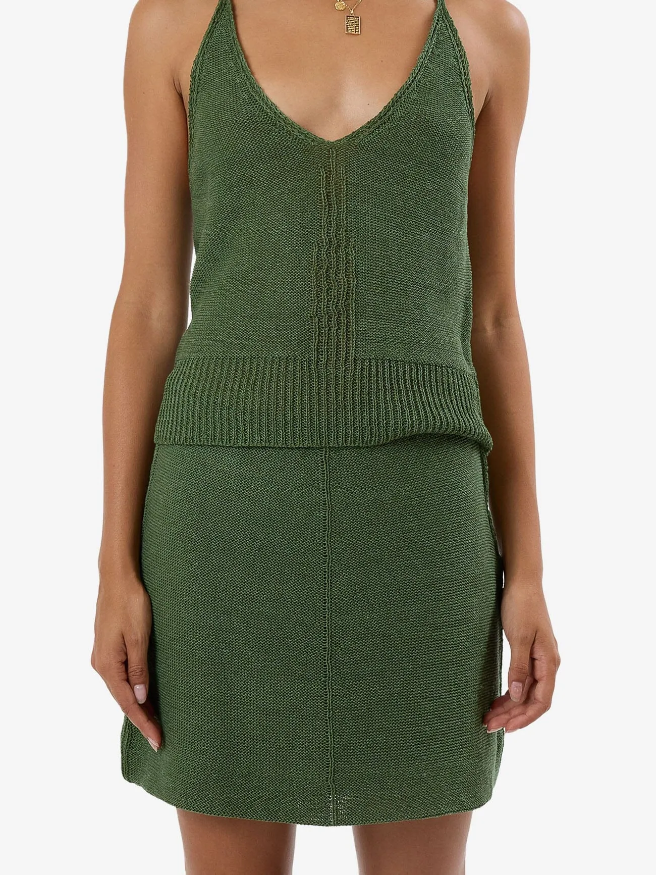 Jagger Knit Skirt - Elm Green