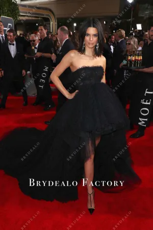 Kendall Jenner Black Strapless 75Th Annual Golden Globe Awards Dress