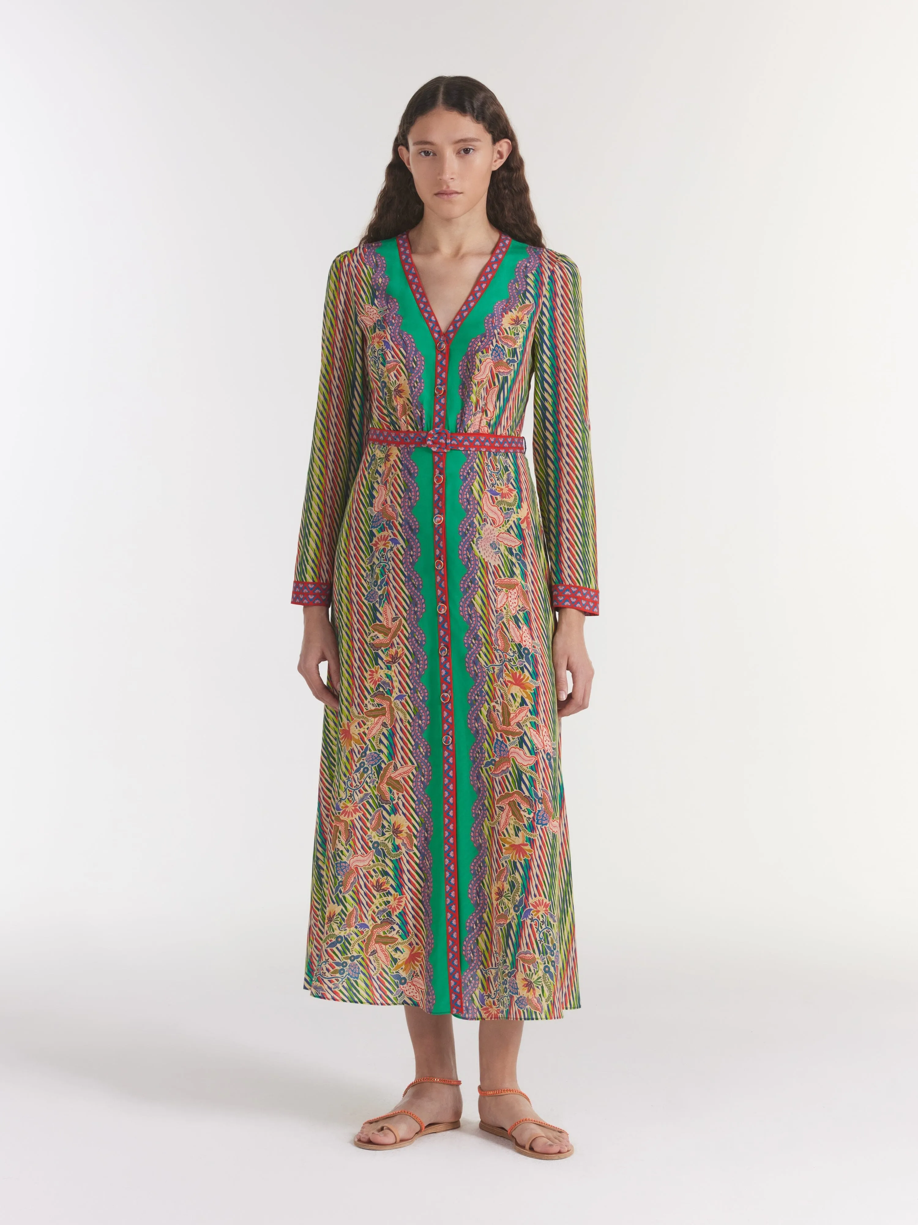 Lea Shirt Dress in Oblique Bloom