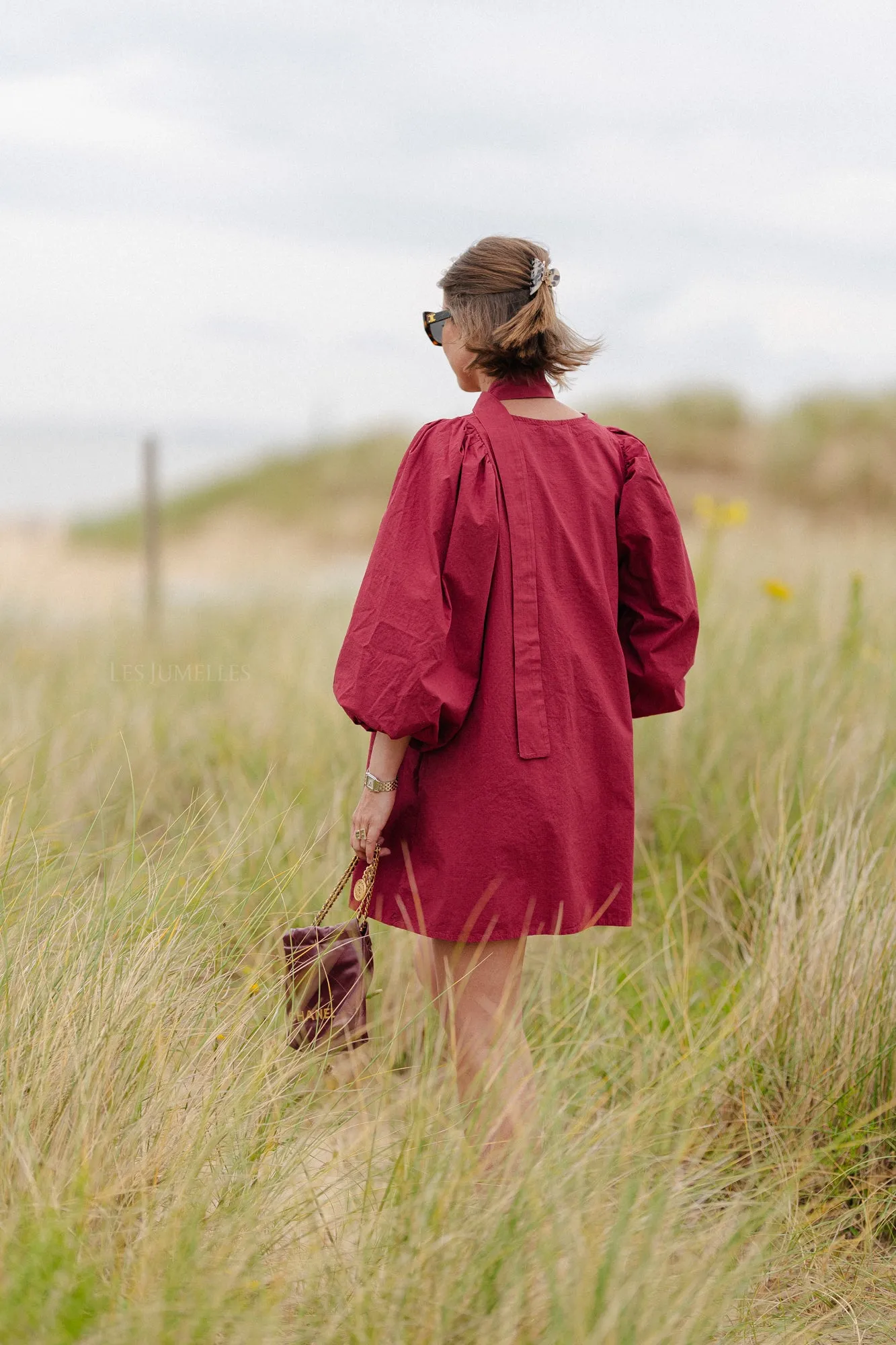 Lora short dress burgundy