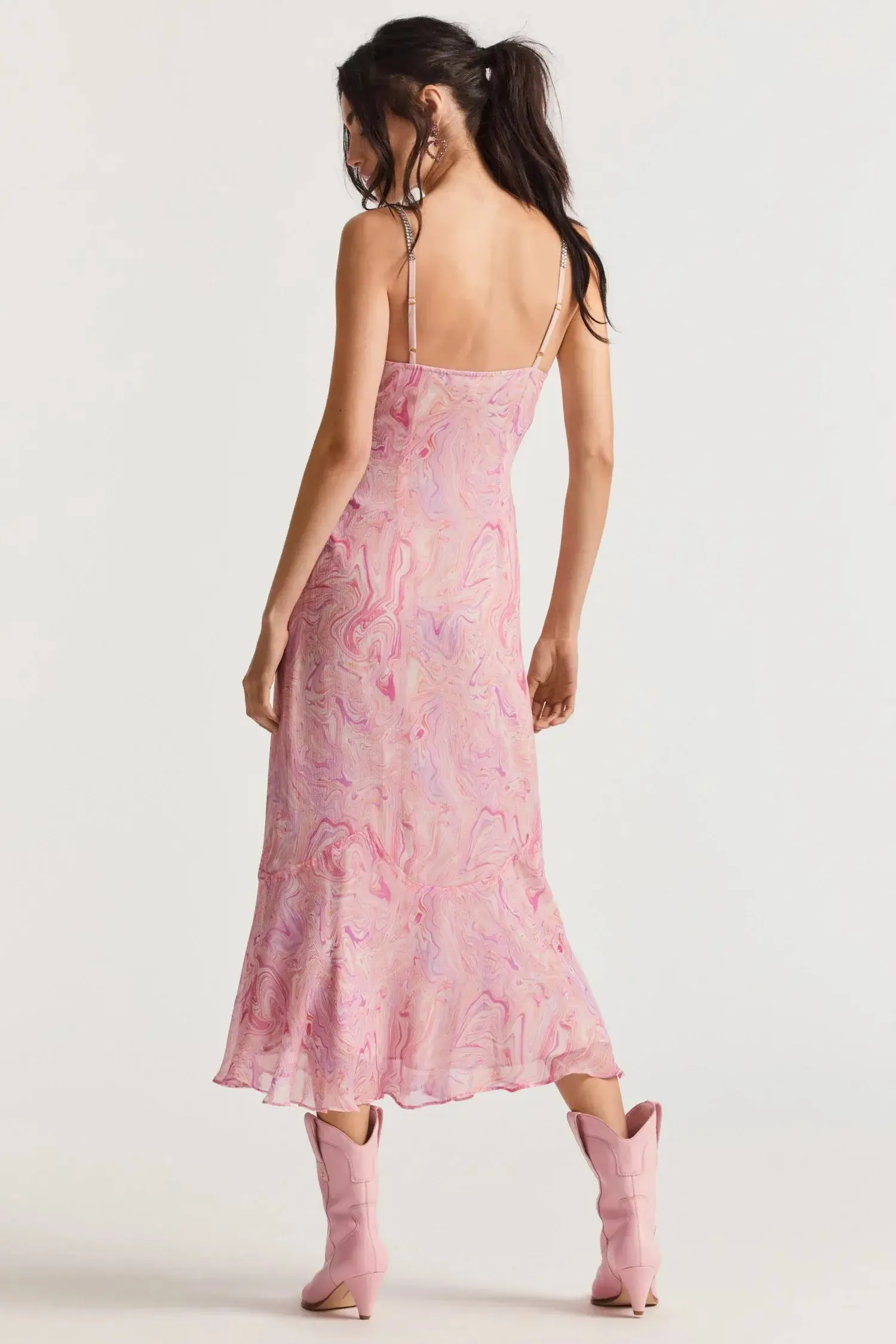 Love Shack Fancy - Cookie Midi dress in Pink Kiss