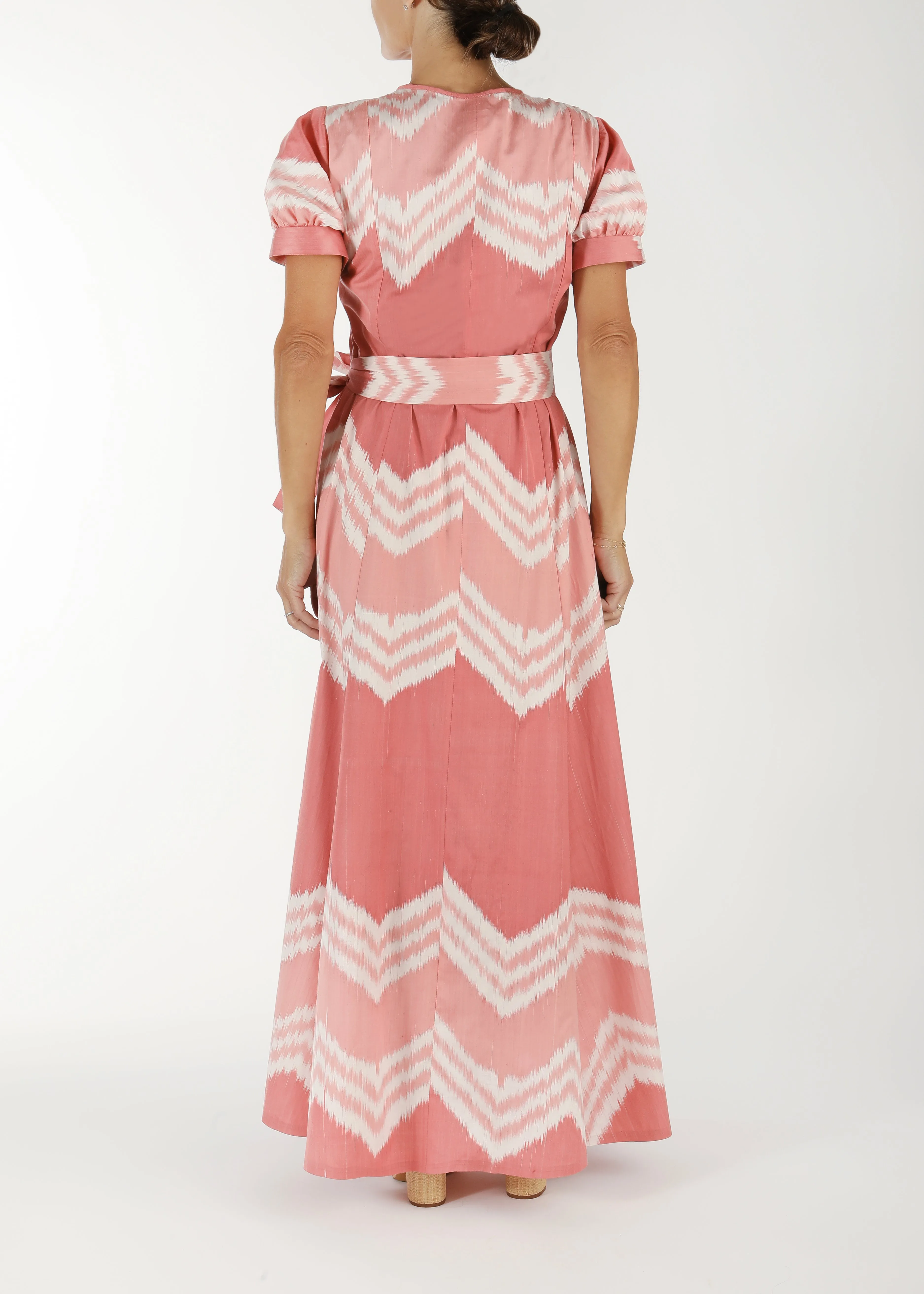 Lyford Silk Ikat Dress - Pink, White