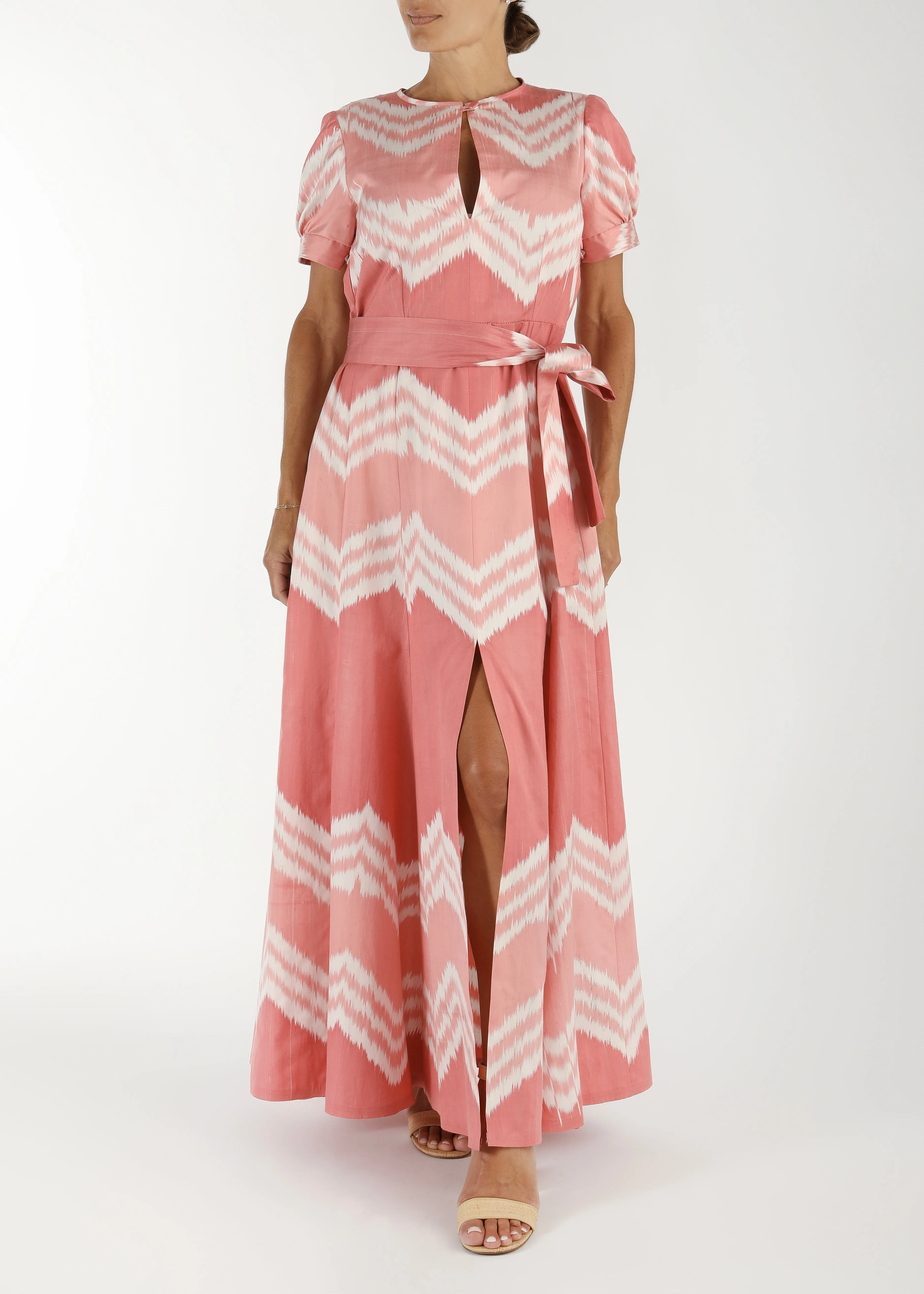 Lyford Silk Ikat Dress - Pink, White