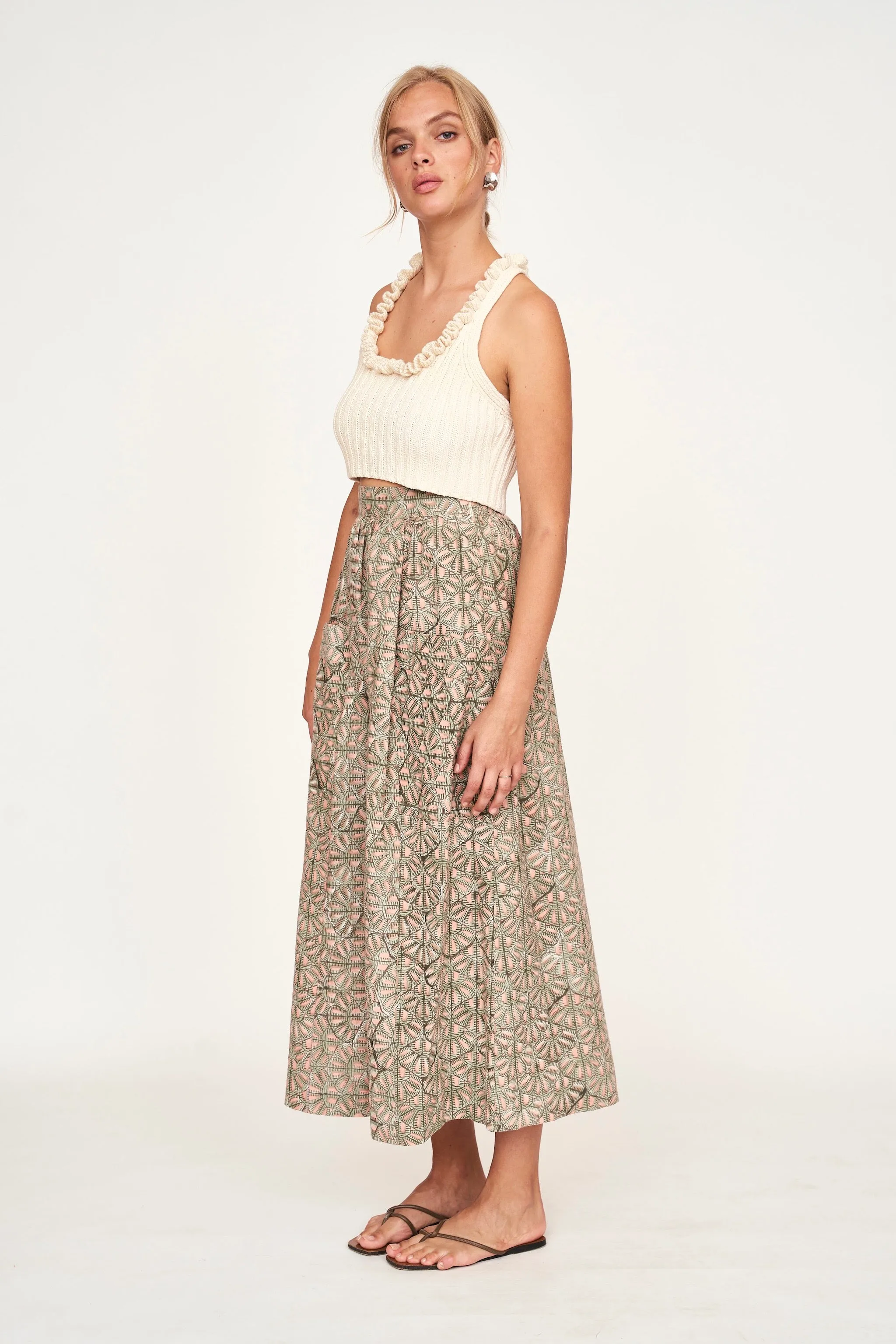 Marion Skirt in Trellis in Petal