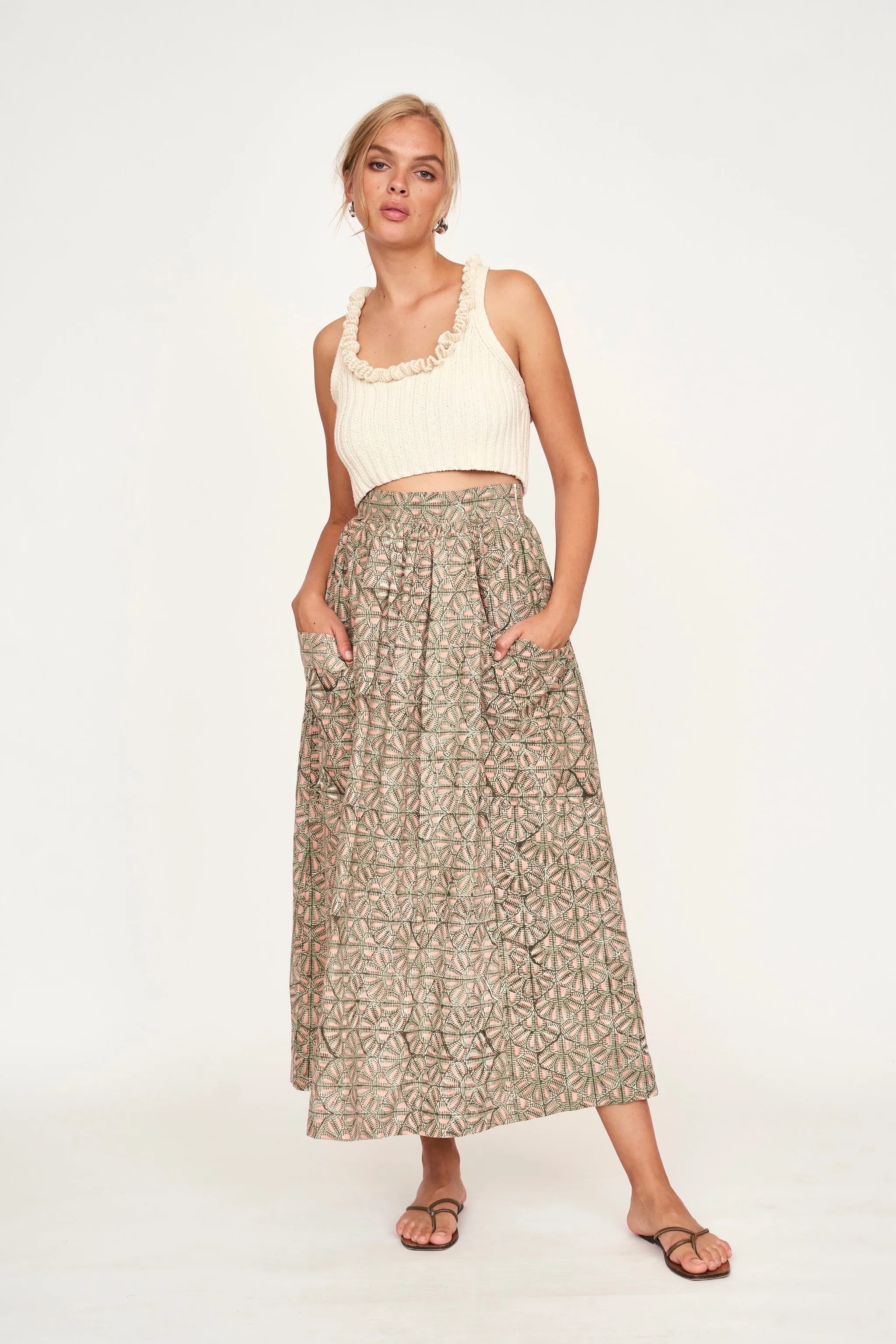 Marion Skirt in Trellis in Petal