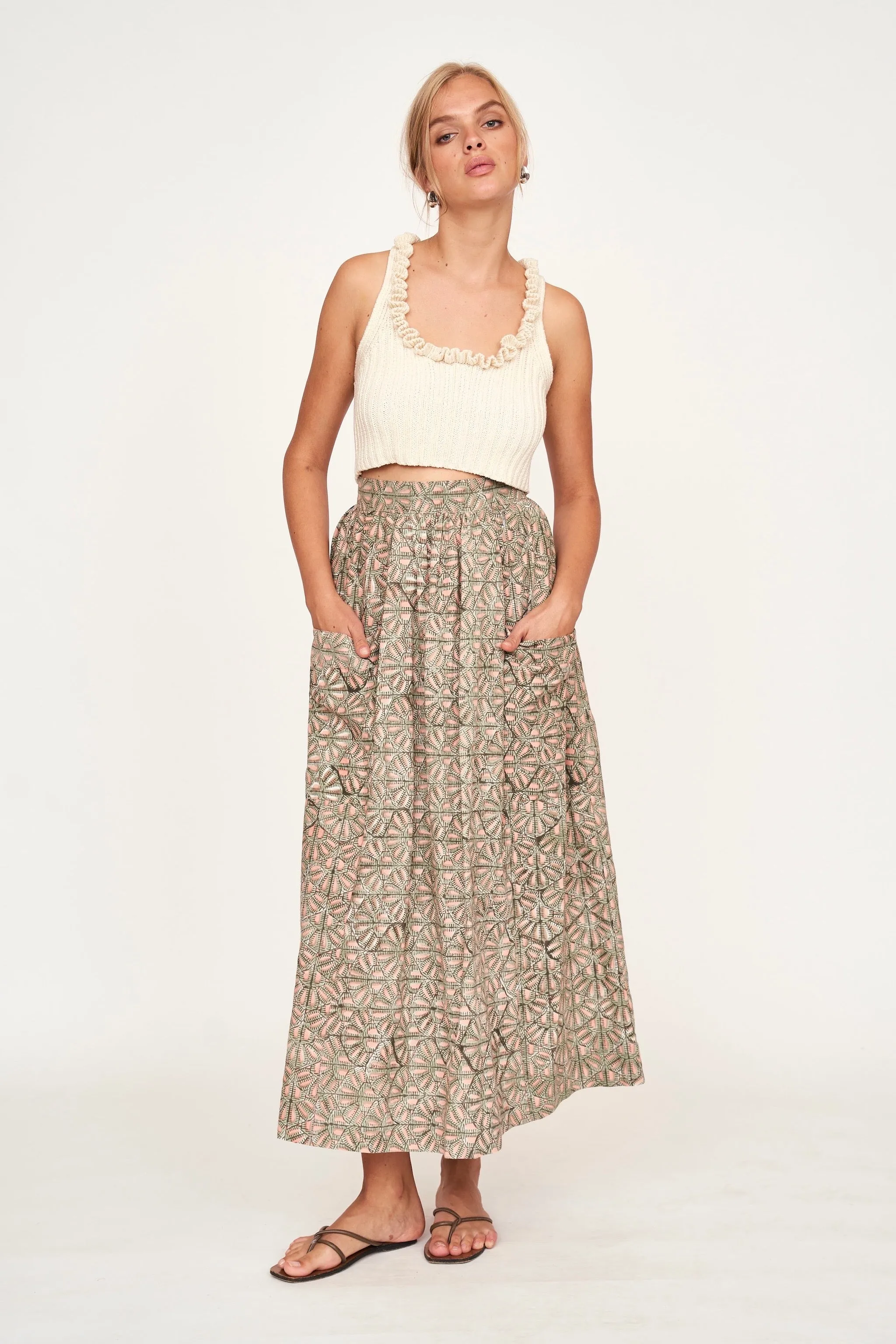 Marion Skirt in Trellis in Petal