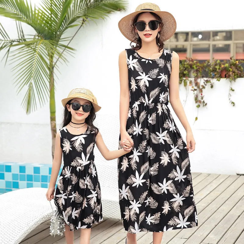 Mother And Daughter Vacation Beach Vest Long Skirt