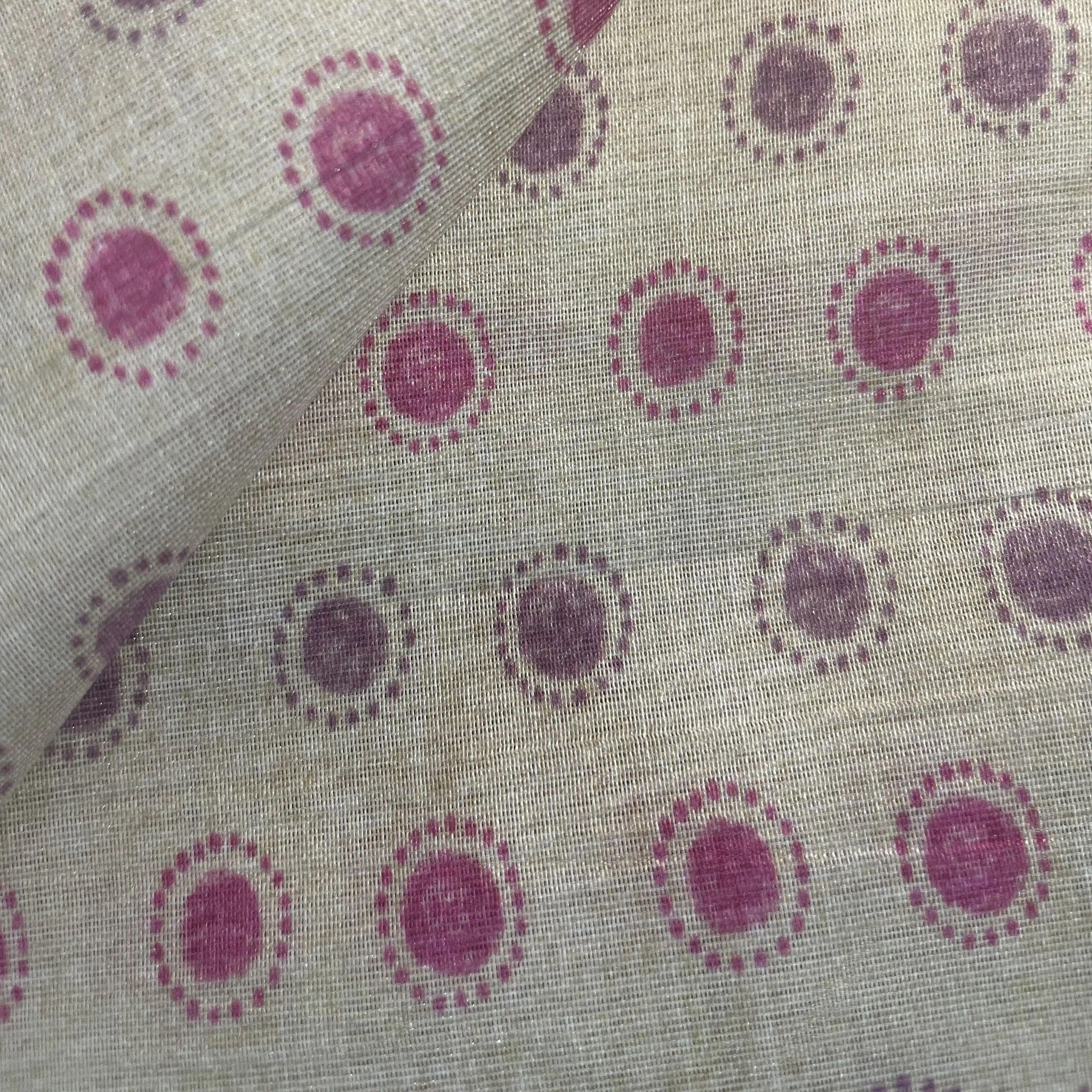 Premium Chanderi Silk sage Green Polka Dot Fabric