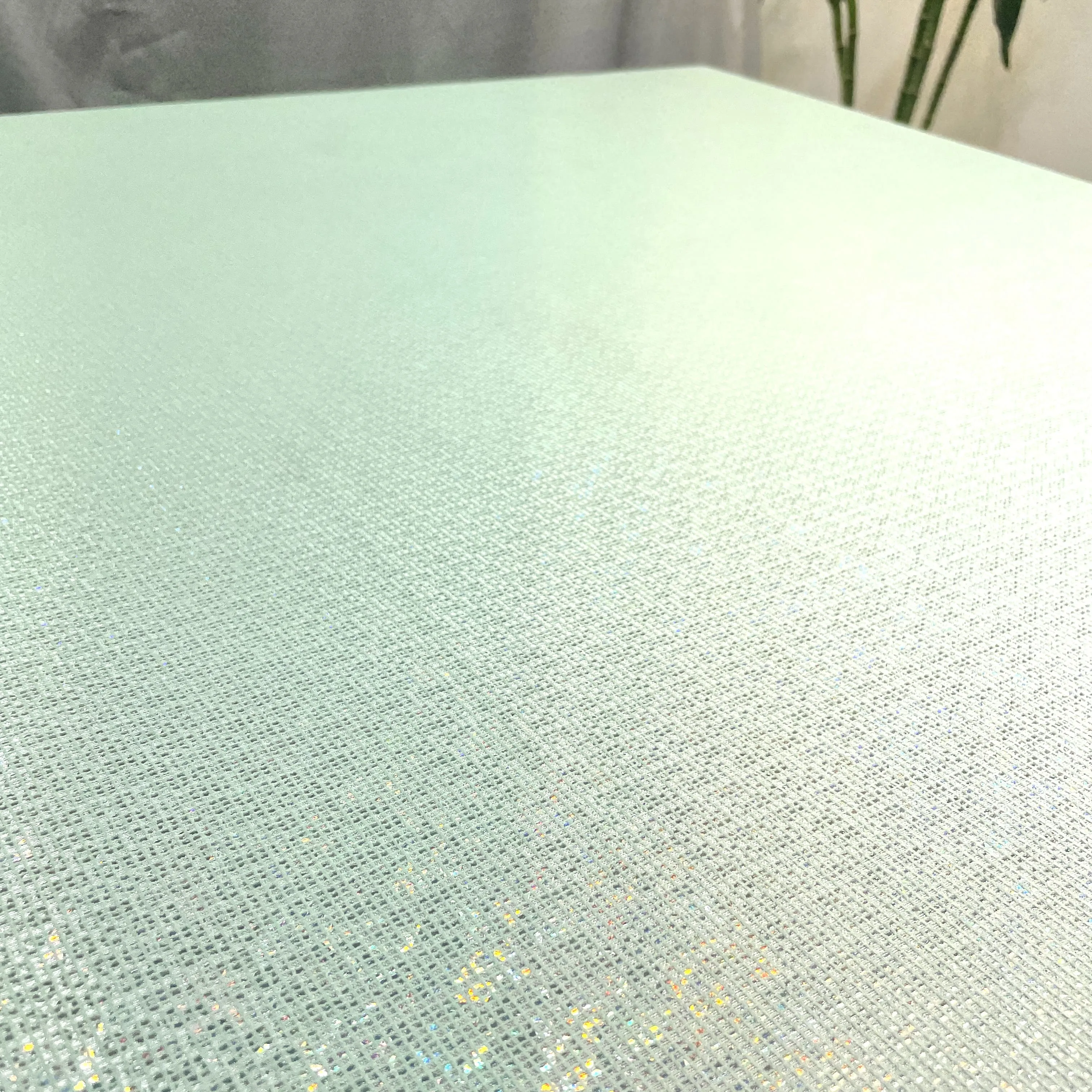 Premium Mint Green Gold Lurex Embossed Satin Fabric