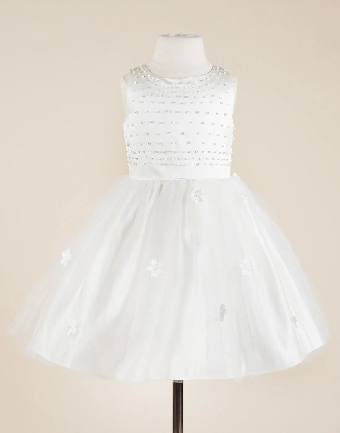 Princess Inspired White Crinoline Flower Girl Dress - White