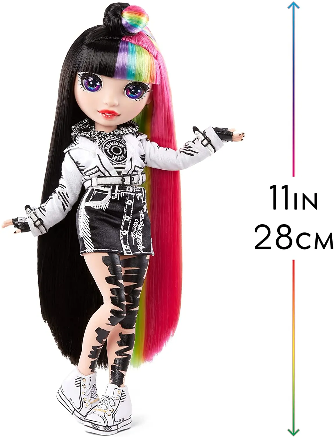 Rainbow High 2021 Jett Dawson Collector Fashion Doll with Black and Rainbow Hair, 2 Designer Outfits to Mix & Match Accessories