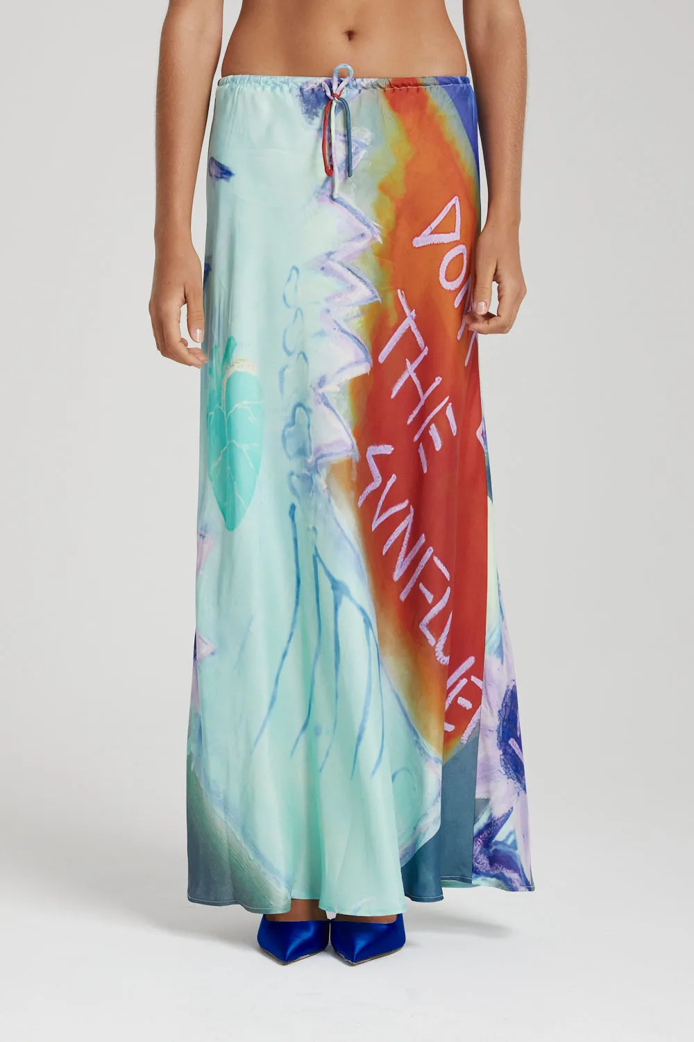 Relaxed Maxi Skirt - Blue Sunflower