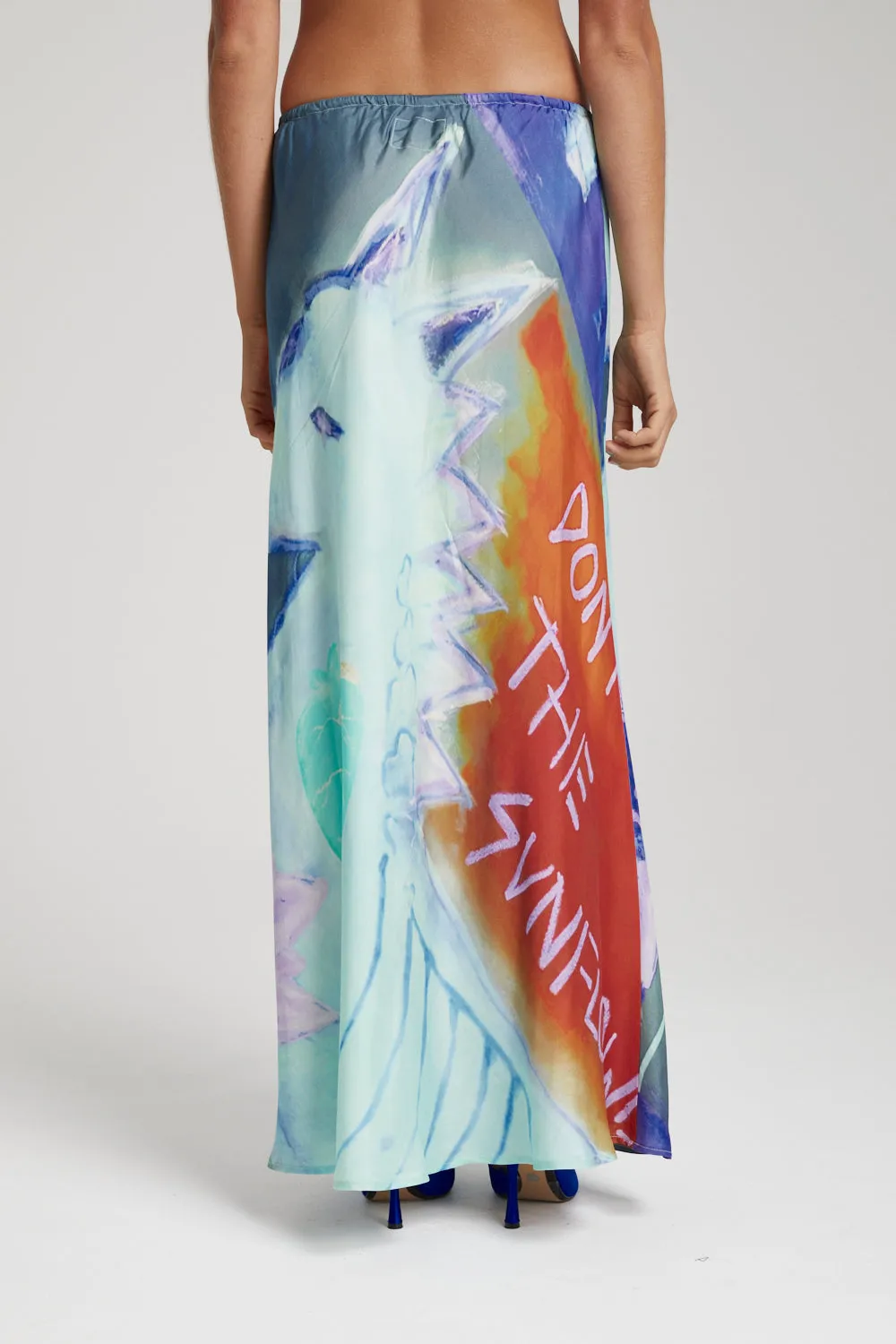 Relaxed Maxi Skirt - Blue Sunflower