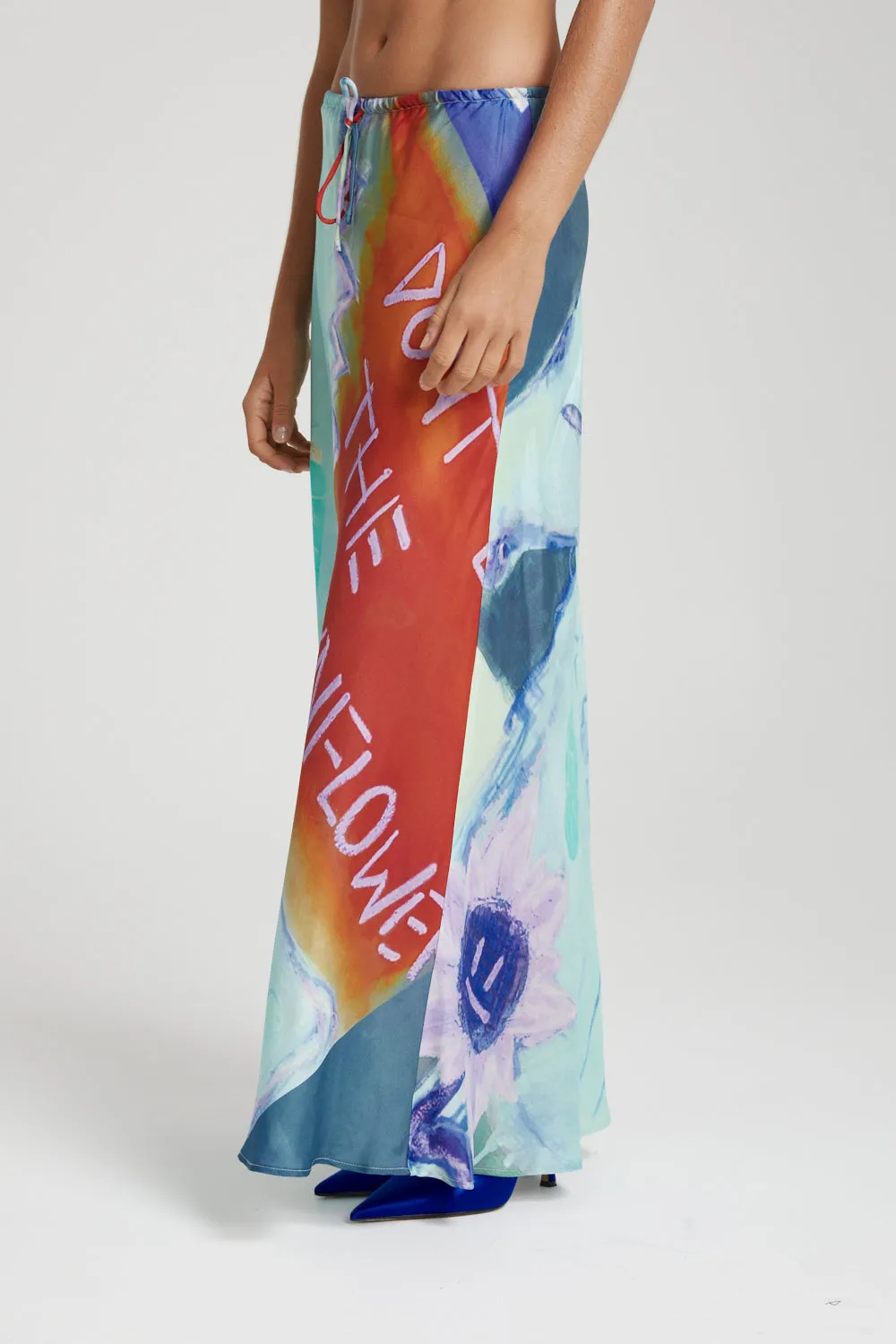 Relaxed Maxi Skirt - Blue Sunflower