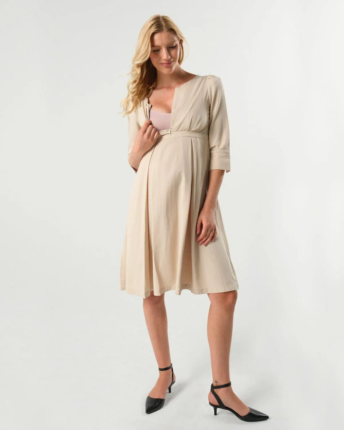 Sarah Empire Maternity & Nursing Dress in TENCEL (Regular & Petite)